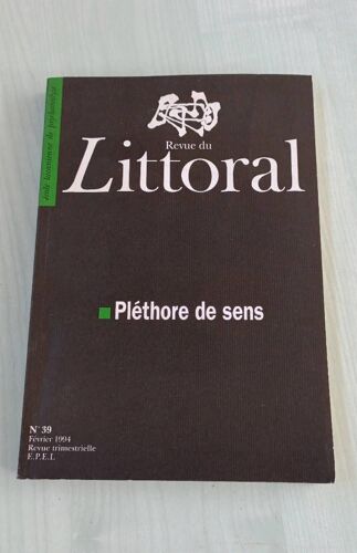 Revue Du Littoral Numéro 39 Pléthore De Sens