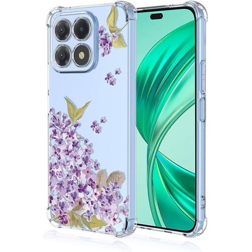 KAL-Coque Pour Honor X6B, Ultra Mince Élégant En Silicone Souple Fleurs Colorés Housse Brillante Antichoc, Transparent Tpu Gel Étui - Fleurs De Cerisier