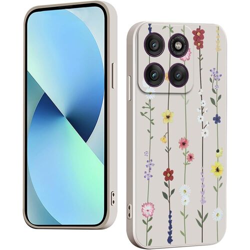 KAL-Coque Pour Motorola Edge 60 Pro Silicone Antichoc Antidérapant, Étui Protection À Motifs Mignon Durable Souple Mince Intégrale Protection Housse (Flower,White)