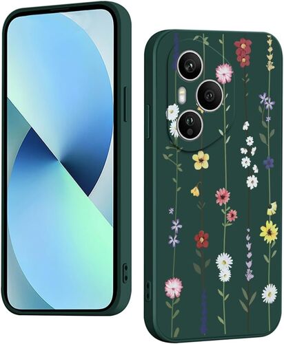 KAL-Coque Pour Honor 400 Pro Silicone Antichoc Antidérapant, Étui Protection À Motifs Mignon Durable Souple Mince Intégrale Protection Housse (Flower,Green)