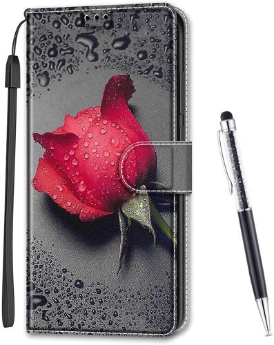 KAL-Coque Compatible Avec Xiaomi Redmi Note 4X, Imprimé Coloré Motif Portefeuille Housse En Cuir Synthétique Avec Support Et Cartes Compartiments Pour Xiaomi Redmi Note 4X (Rose A)