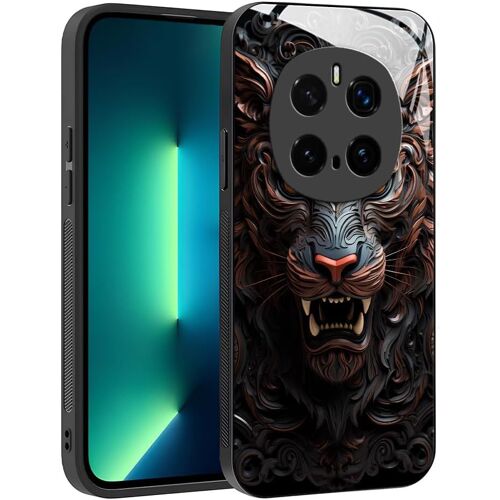 KAL-Coque Pour Honor Magic 7 Pro 5G - Motif Abstrait Artistique Géométrique Arrière Verre Étui, Antichoc Anti-Rayures Antidérapant Housse (Tiger)