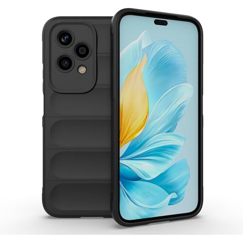 KAL-® Coque Silicone Liquide Pour Honor 200 Lite 5G (Noir) Avec Protection Anti-Germes Et Doublure Douce En Microfibre, Housse Full Body Protection Étui Antichoc