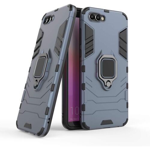 Coque Pour Honor View 10, Double Couche Renforcee Defense Antichoc Armure Housse Etui Avec 360 Rotation Bague Support Pour Huawei Honor View 10. Hb Blue