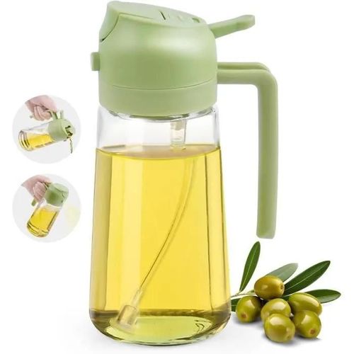 Spray Huile Cuisine 2 En 1, Vaporisateur Huile D'olive En Verre 600ml, Pulverisateur Huile Cuisine Pour Cuisson