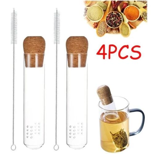 Boule À Thé,Passoire À Thé En Verre,Infuseurs À Thé,Filtre À Thé En Vrac,Diffuseur À Thé Avec Brosse De Nettoyage/Liège,Pour Théière