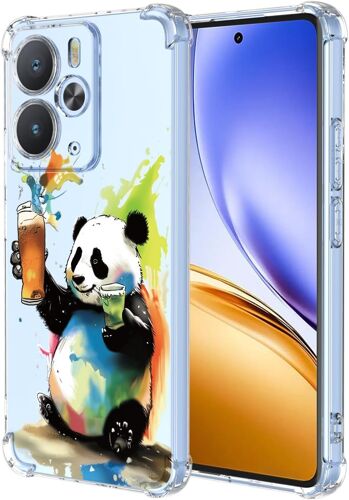 KAL-Coque Pour Realme 14 5G / Realme 14T 5G Transparent - Série Colorée De Graffitis D'Art Cool, Motif Mignon, Étui Tpu Antichoc Ultra-Mince - Panda