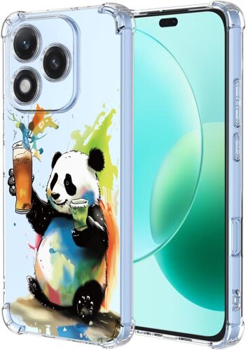 KAL-Coque Pour Honor 400 Lite Transparent - Série Colorée De Graffitis D'Art Cool, Motif Mignon, Étui Tpu Antichoc Ultra-Mince - Panda