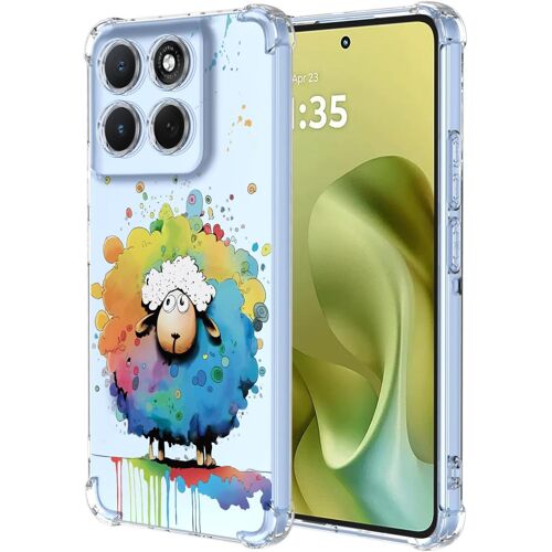 KAL-Coque Pour Motorola Moto G86 Transparent - Série Colorée De Graffitis D'Art Cool, Motif Mignon, Étui Tpu Antichoc Ultra-Mince - Sheep