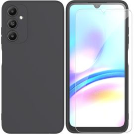 CAUC-Coque pour Samsung Galaxy A05s 4G (6.7"") + Film Protection écran en Verre trempé,Housse Ultra Premium TPU Silicone Liquide Flexible pour Samsung Galaxy A05s 4G - Noir