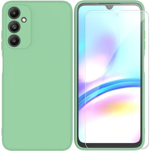 Case For Samsung Galaxy A05s 4g (6.7 Inches) + Tempered Glass Screen Protector, Ultra Premium Tpu Liquid Silicone Flexible Cover For Samsung Galaxy A05s 4g \ Green