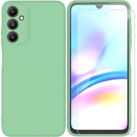 CAUC-Coque pour Samsung Galaxy A05s 4G (6.7"") + Film Protection écran en Verre trempé,Housse Ultra Premium TPU Silicone Liquide Flexible pour Samsung Galaxy A05s 4G - Vert