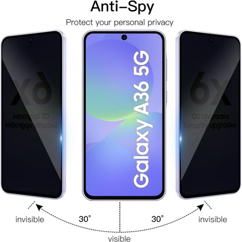 CAUC-Verre Trempé Anti-Espion pour Samsung Galaxy A36 5G/A56 5G, 2 Pièces Privacy Protection écran et 2 Pièces Caméra Arrière Protecteur, 9H Dureté Résistant Privacy Film de Protection écran