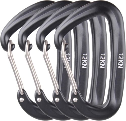 Mousquetons 12kn Mousquetons Avec Ressort 4 Pièces Petit Mousqueton En Forme D Léger Pour Porte Clé Camping Randonnée Sac À Dos.[B1469]