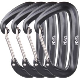 Mousquetons 12kn Mousquetons Avec Ressort 4 Pièces Petit Mousqueton En Forme D Léger Pour Porte Clé Camping Randonnée Sac À Dos.[B1469]