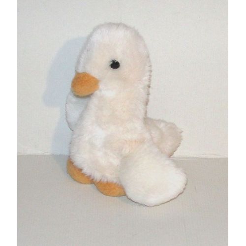 Doudou Oie Canard Vintage Sucre D'orge - Peluche Semi Plat Bébé Oie