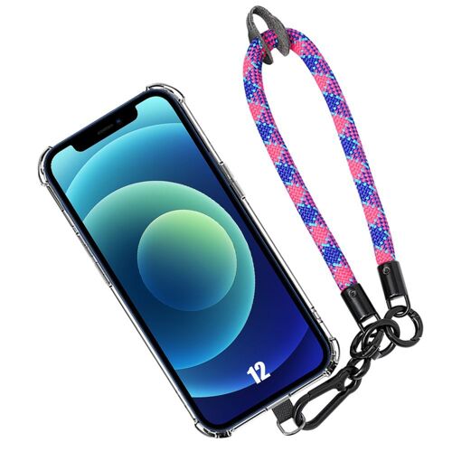 Coque Bracelet Pour Iphone 12, Antichoc Protection Coins Renforcés Avec Bracelet Amovible Multicolore - Booling
