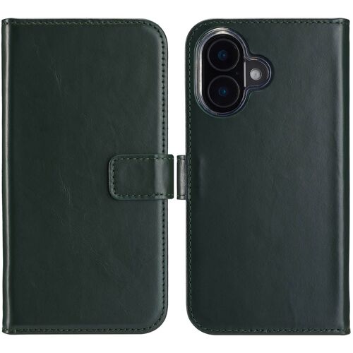 Selencia Étui de téléphone portefeuille en cuir véritable iPhone 16 Vert