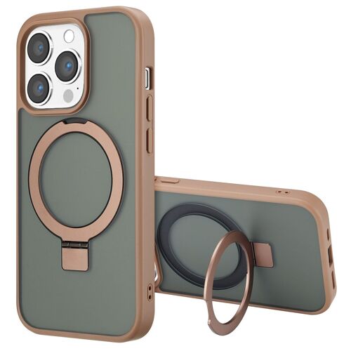 Accezz Coque Ring Stand avec MagSafe iPhone 14 Pro Max Marron