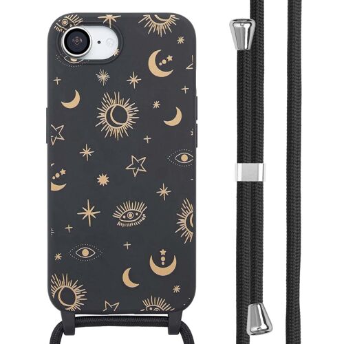 imoshion Coque design en silicone avec cordon iPhone SE 4 Sky Black