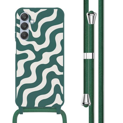 imoshion Coque design en silicone avec cordon Samsung Galaxy A25 (5G) Petrol Green Groovy