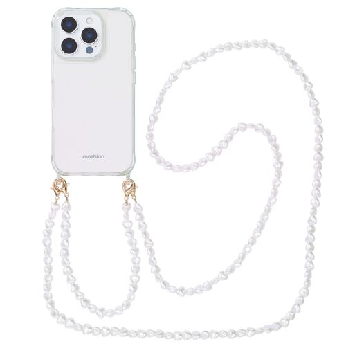 imoshion Coque avec dragonne + ¿bracelet iPhone 16 Pro Max Perles coeurs