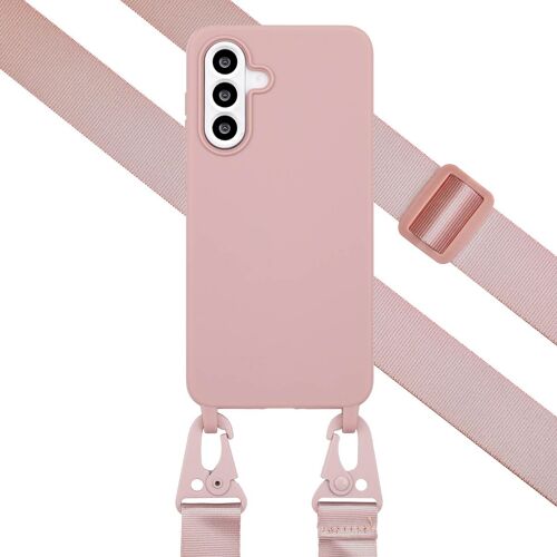 Selencia Coque silicone avec cordon amovible Samsung Galaxy A56 Sand Pink