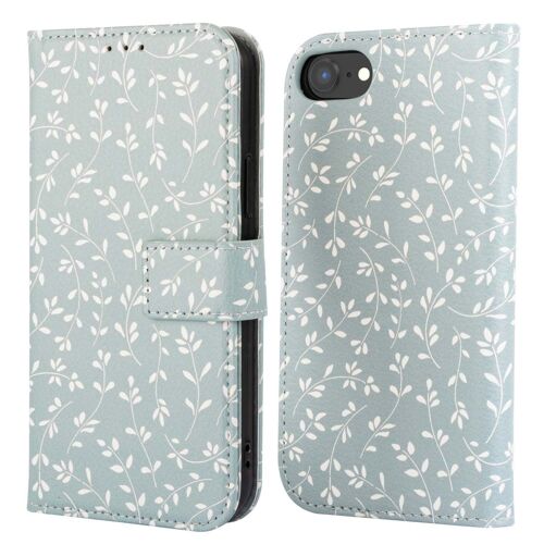 imoshion Étui de téléphone portefeuille Design iPhone 16e Smoke Green Flowers