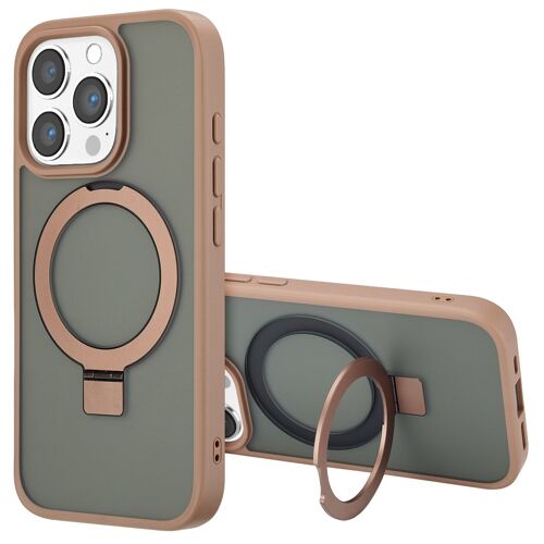 Accezz Coque Ring Stand avec MagSafe iPhone 16 Pro Max Marron