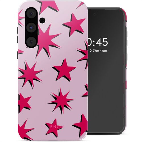Selencia Coque arrière Vivid Samsung Galaxy A55 Stars Rubine Red Light Pink