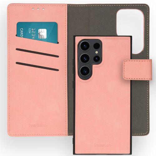 Imoshion Etui De Téléphone De Type Portefeuille De Luxe 2-En-1 Amovible Samsung Galaxy S24 Ultra Rose