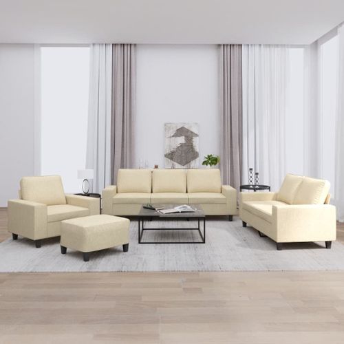 Vidaxl Ensemble De Canapés 4 Pcs Crème Tissu