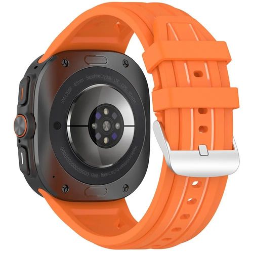 Bracelet Pour Samsung Galaxy Watch Ultra 47mm, Boucle Classique Longueur Ajustable Silicone Souple Orange - E.F.Connection