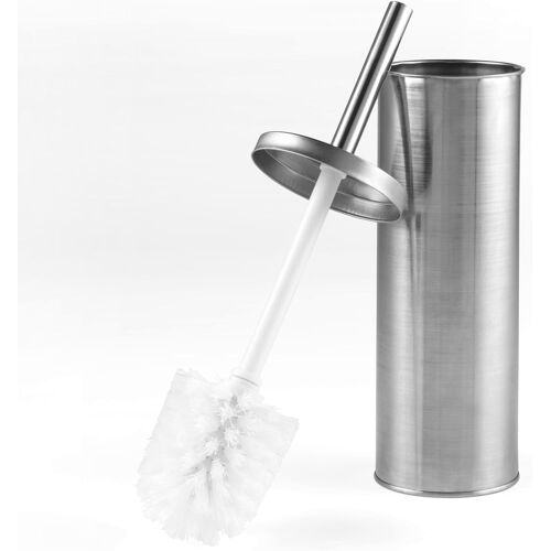 KALANKA-Brosse WC avec Support Inox, Brosse Toilettes WC Style Silicone avec Couvercle Hygiénique, Brosse Toilette Design Premium pour Nettoyage en Profondeur, Rangement Compact