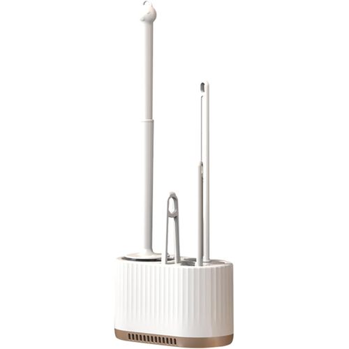 Basaza Brosse WC 4 en 1 Vert foncé Brosse WC et support dans la salle de bain Brosse WC à poser ou à fixer au mur Accessoires de salle de bain Indispensable