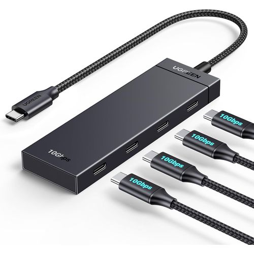 SUBZONAL-10Gbps Hub USB C vers 4 USB C 3.2 Gen2 Adaptateur Multiport Câble 30CM Compatible avec MacBook iPad Pro Air Mac Mini M4 Surface iPhone 17 Pro Max Air Galaxy S25 S24 Tab S11 Ultra