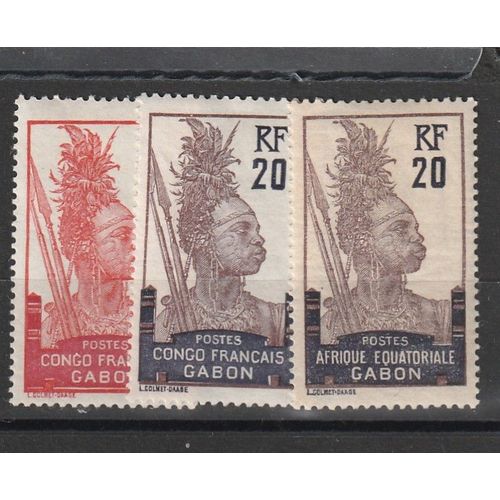 Gabon 3 Valeurs N* N° Yt 37-38-55