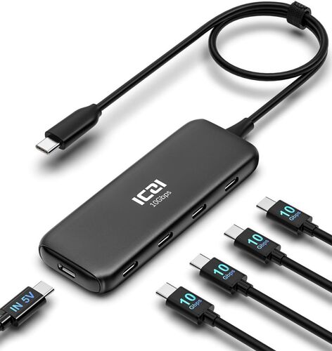 JGD-Adaptateur USB C, 10 Gbit/s,Adaptateur Multiport USB C Alimenté Compatible avec MacBook¿Impossible de Se Connecter à L'écran et Impossible de Charger L'ordinateur¿