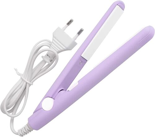 Fer À Lisseur 2 En 1, Lisseur Cheveux Court, Mini Fer À Lisser En Céramique, Petit Fer À Friser De Voyage, Pour Tous Types De Cheveux,Frange, La Maison Ou Le Salon (Pourpre)[Fer826415]