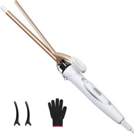 Mini Fer À Friser 9 Mm-Fer À Friser En Céramique Professionnel 120-220 ¿,Température De Chauffage Rapide 30 S Réglable,Livré Avec Un Gant Et Des Pinces À Cheveux