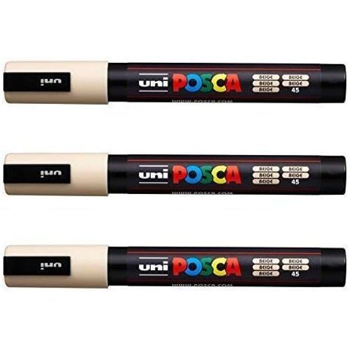 Kalanka-Posca Lot De 3 Marqueurs Pc-5m Uni-Ball (Gamme Complète De 35 Couleurs Disponibles)