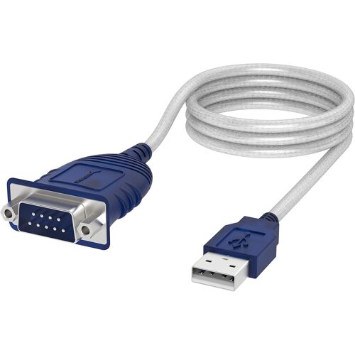 KAL-cable Adaptateur USB vers série RS232, (1.8m) Câble série, câble convertisseur DB-9 (9 broches) Chipset Prolific compatible pour Windows, Mac, Linux (CB-9P6F)
