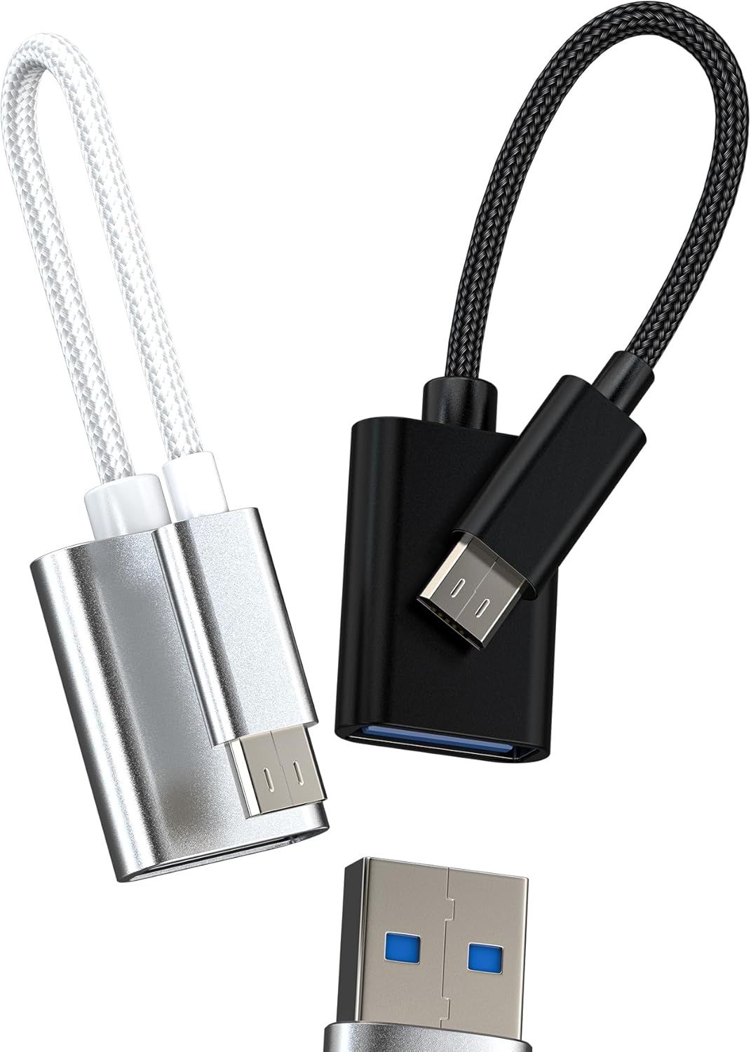 Lot De 2 Adaptateurs Hôte OTG 90 Degrés USB 2.0 OTG Femelle Vers Mâle