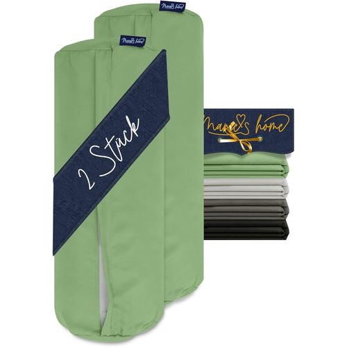 Kjakl-Lot De 2 Housses De Coussin De 40 X 15 Cm Pour Traversin, 1613.2353 - Sauge