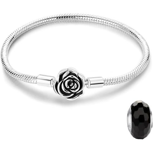Eryi-Bracelet Pour Femme En Bracelet À Maille Serpent Avec Fermoir En Forme De C?ur En Argent Sterling 925 Meilleurs Cadeaux Pour Les Filles