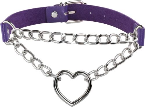 Kal-Pu Cuir Punk Colliers Ras Du Cou Cercle/Coeur Charme Collier Réglable Collier Pour Les Femmes