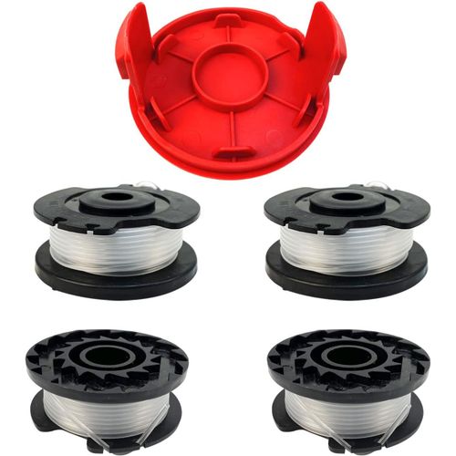 SUBZONAL-Ein-hell GE-CT 18/28 Li Bobine de fil de rechange pour débroussailleuse en nylon Ein-hell GE-CT 18/28 Li TC 4,9 m de long 1,6 mm de diamètre (4 bobines + 1 capuchon)