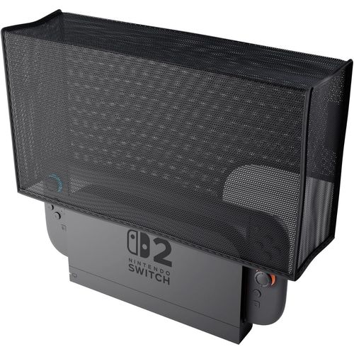 Gjfty-Playvital Housse Anti-Poussière Pour Nintendo Switch 2 2025,Cover Anti-Rayures Pour Nintendo Switch 2 Chargeur Dock,Cache Protection Avec Trous D`Aération-Noir