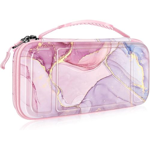 Étui pour Nintendo Switch OLED 2021 et Switch 2017 - Housse de Transport Anti-Choc en EVA, Étui de Voyage avec 10 Emplacements Cartes de Jeu