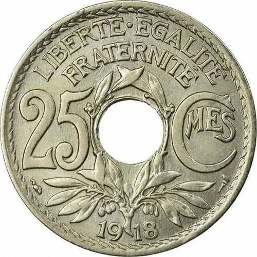 France = Pièce De  25 Centimes Lindauer,  De 1918.
